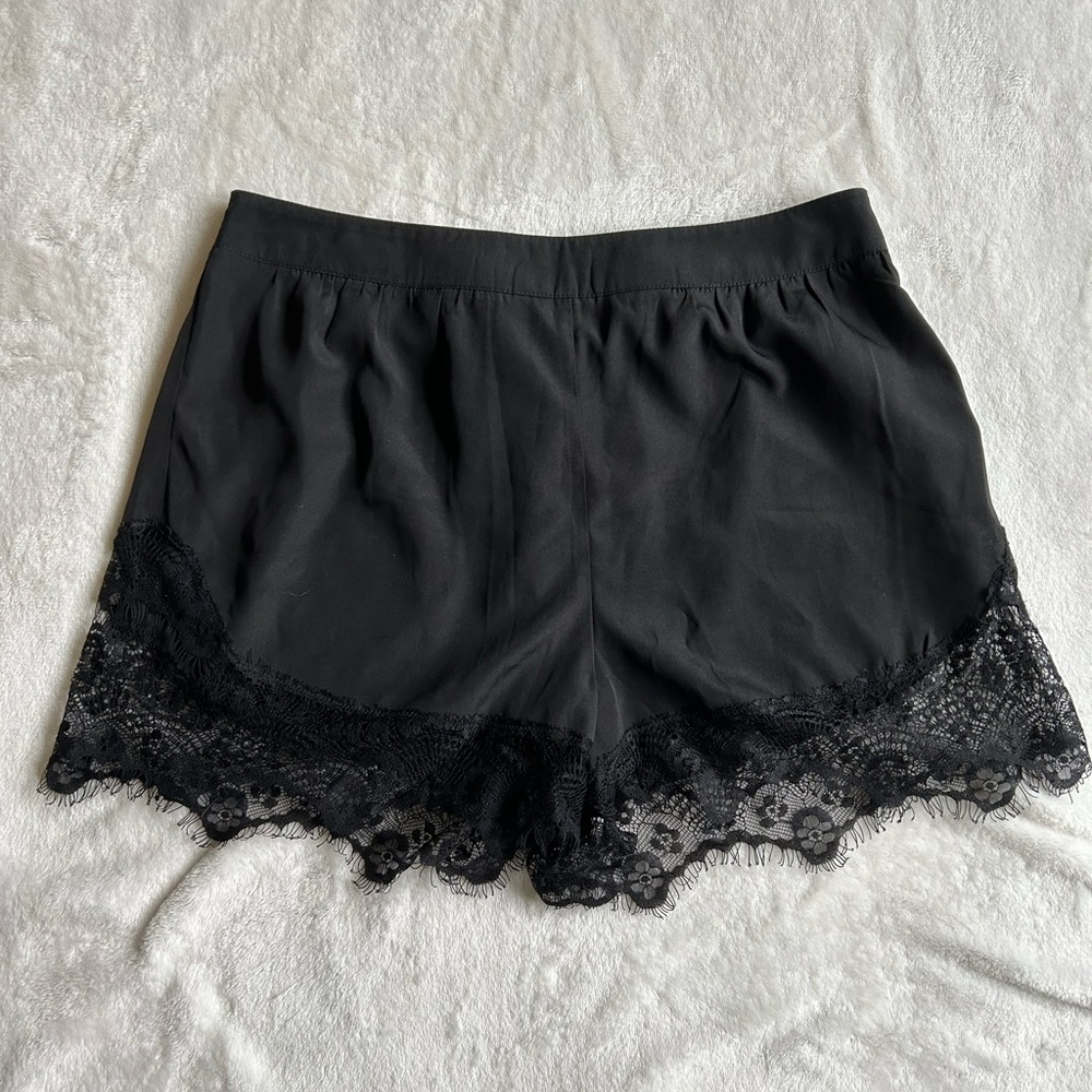 Miss Selfridge black flowy shorts